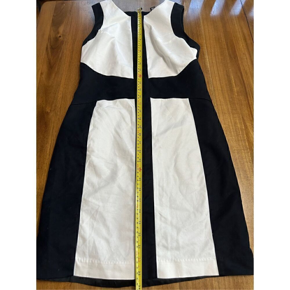 Willi Smith Black/White Color Blocked Sleeveless Shift Dress Size 8 - Picture 7 of 7